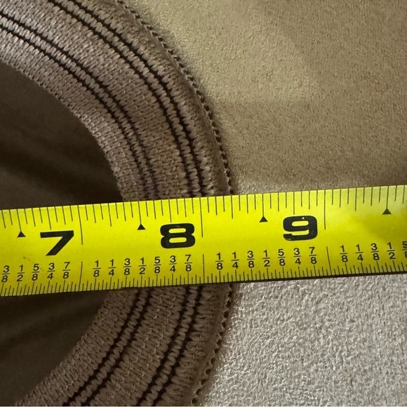 Texas Country Western Boots Authentic Suede Tan Flat Brim Cowboy Hat - Picture 9 of 11